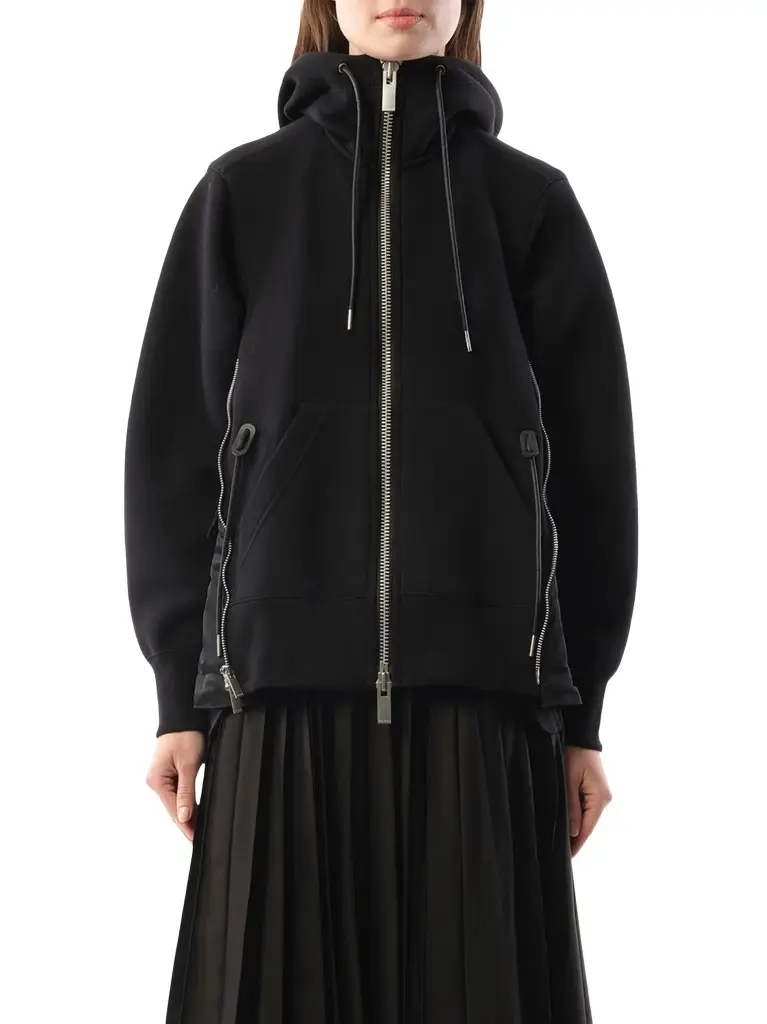 Sacai Sponge Sweat Nylon Twill Hoodie | Image 1 Sacai Sponge Sweat Nylon Twill Hoodie | Image 1