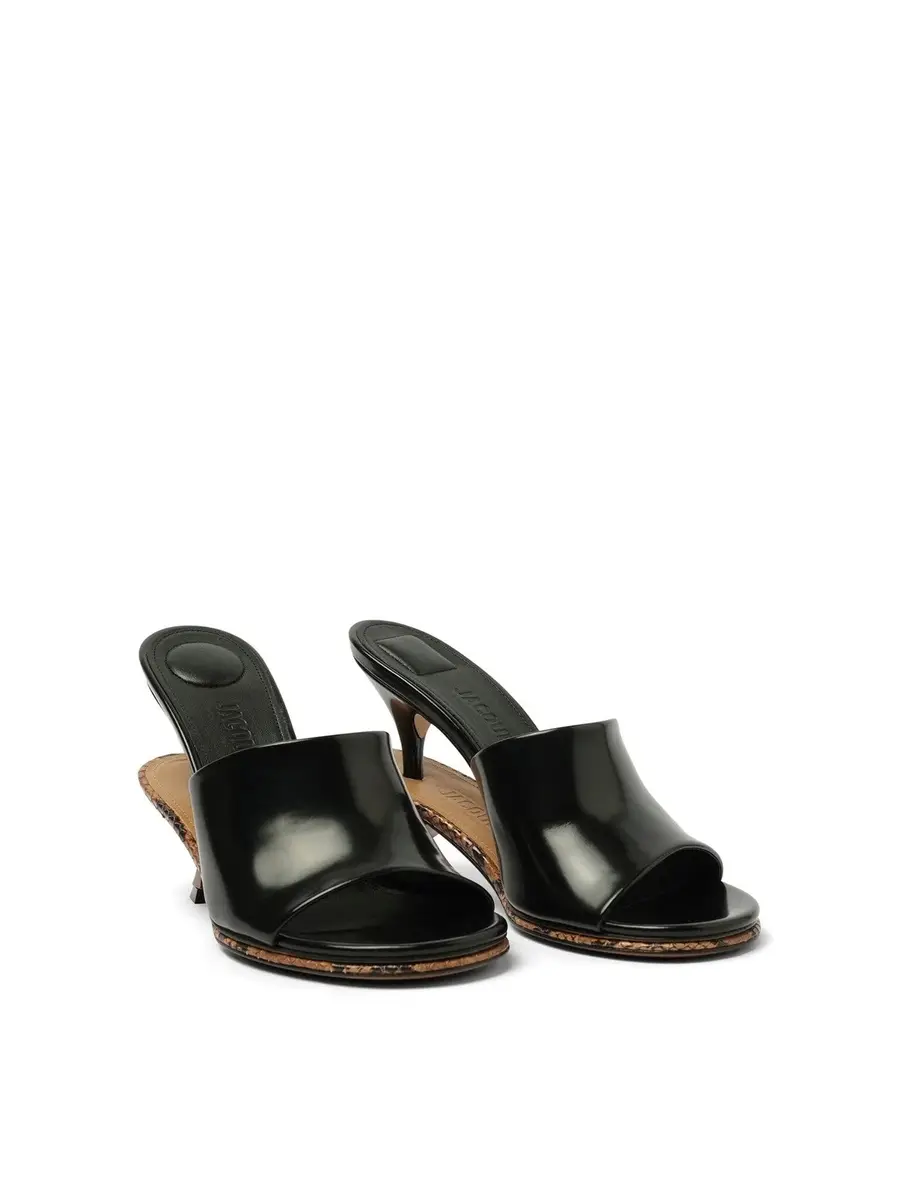 Jacquemus Les Doubles Mules in Black/light Brown | Thumbnail 3 Jacquemus Les Doubles Mules in Black/light Brown | Thumbnail 3