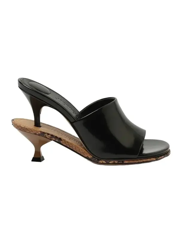 Les Doubles Mules in Black/light Brown