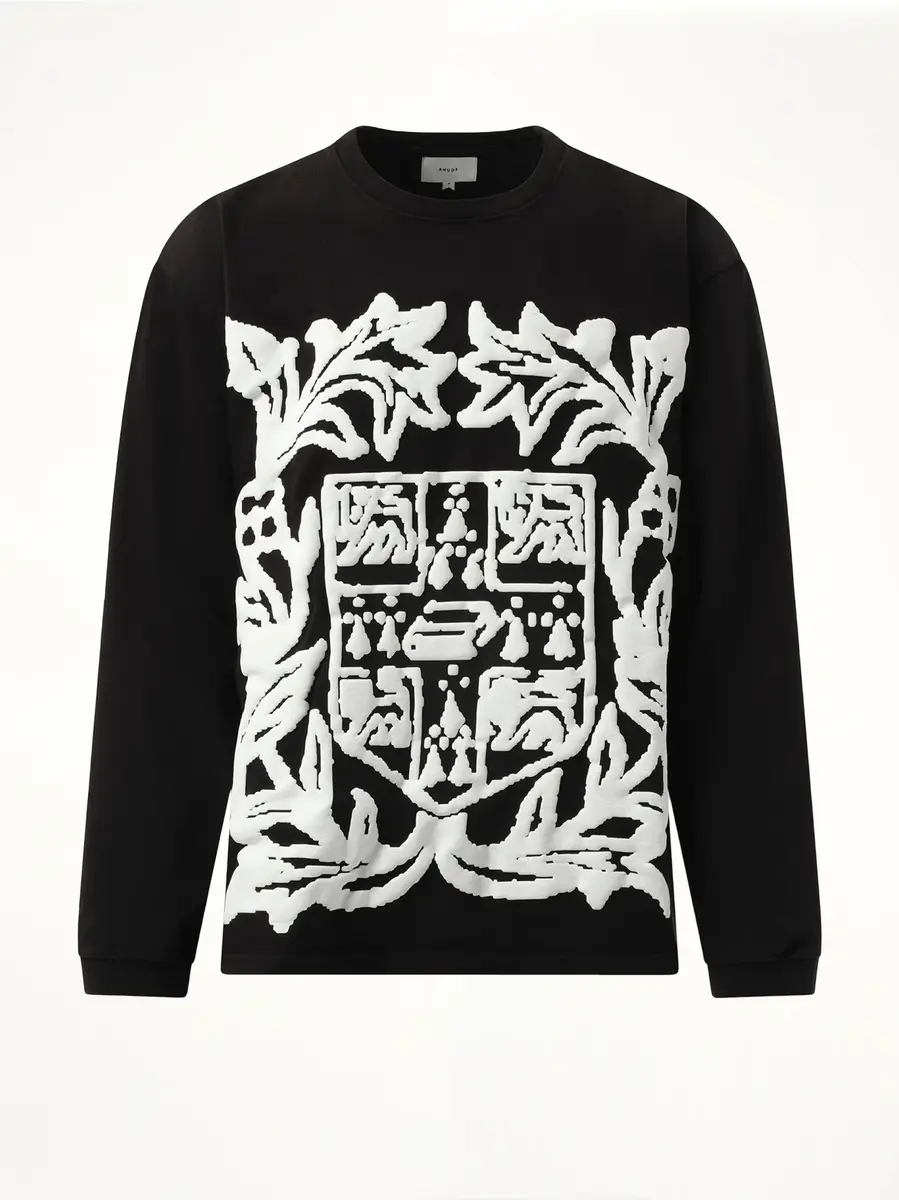 Rhude Rhude Long Sleeve T-shirt in White/black | Thumbnail 3