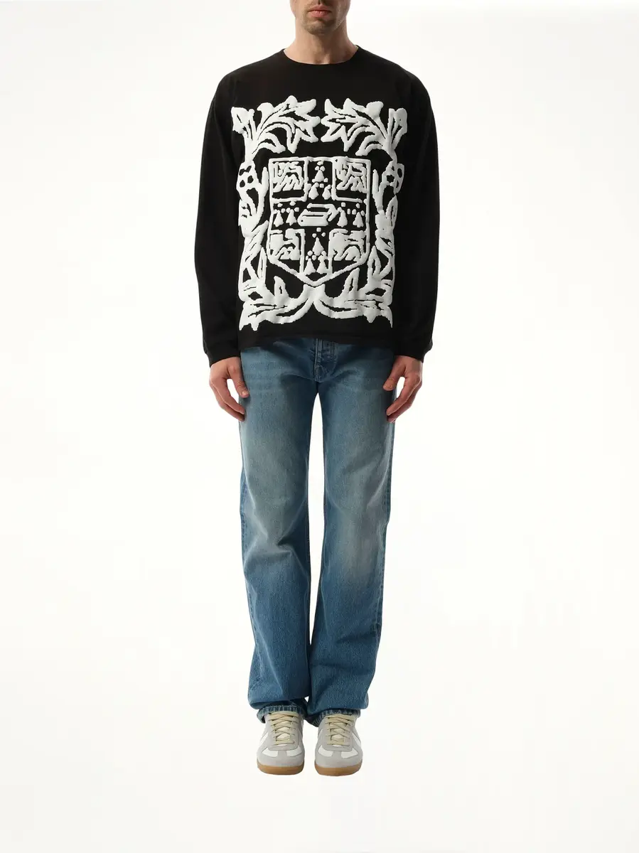 Rhude Rhude Long Sleeve T-shirt in White/black | Thumbnail 4