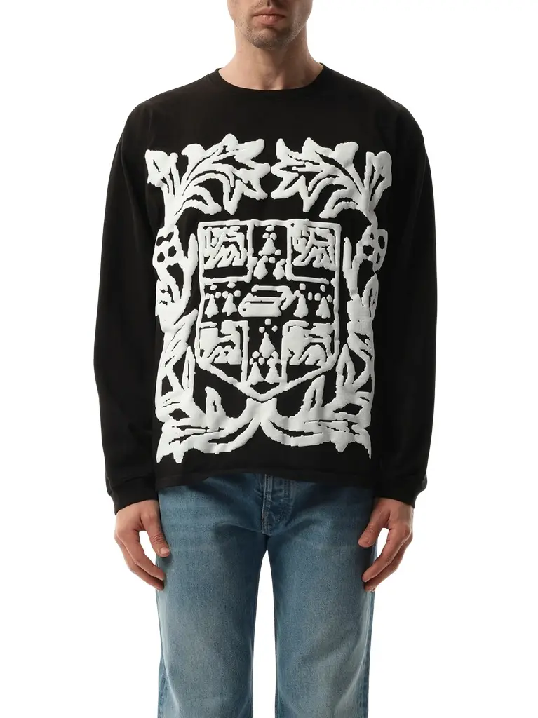 Rhude Long Sleeve T-shirt in White/black White Rhude Long Sleeve T-shirt in White/black White