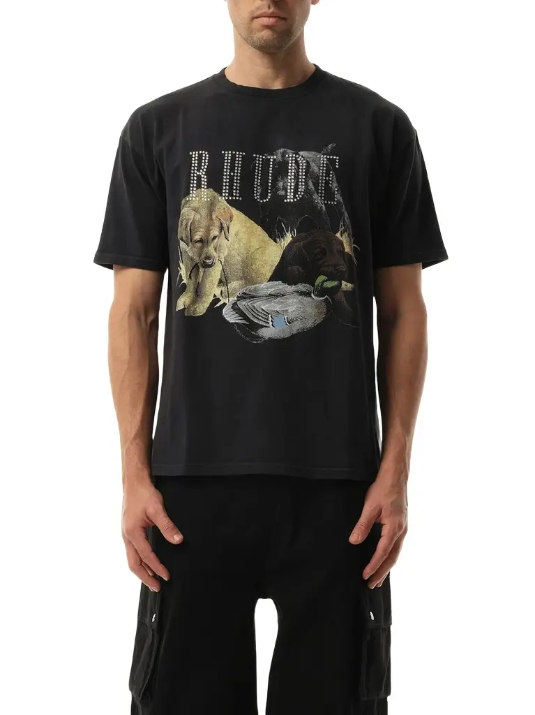 Rhude Rhinestone Hunting Dog T-shirt | Image 1 Rhude Rhinestone Hunting Dog T-shirt | Image 1