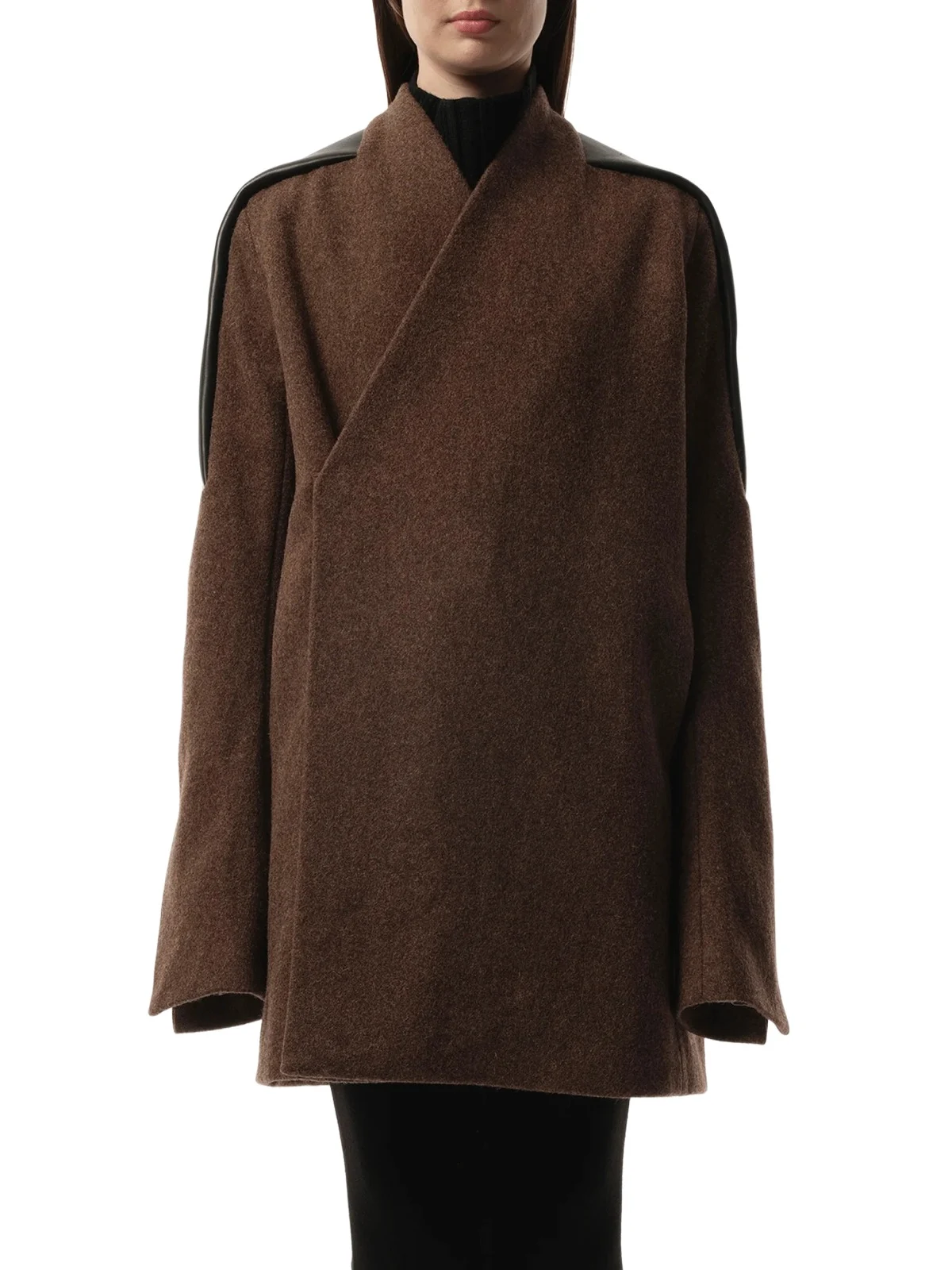 Rick Owens Officer Jacket in Brown/black/thulian