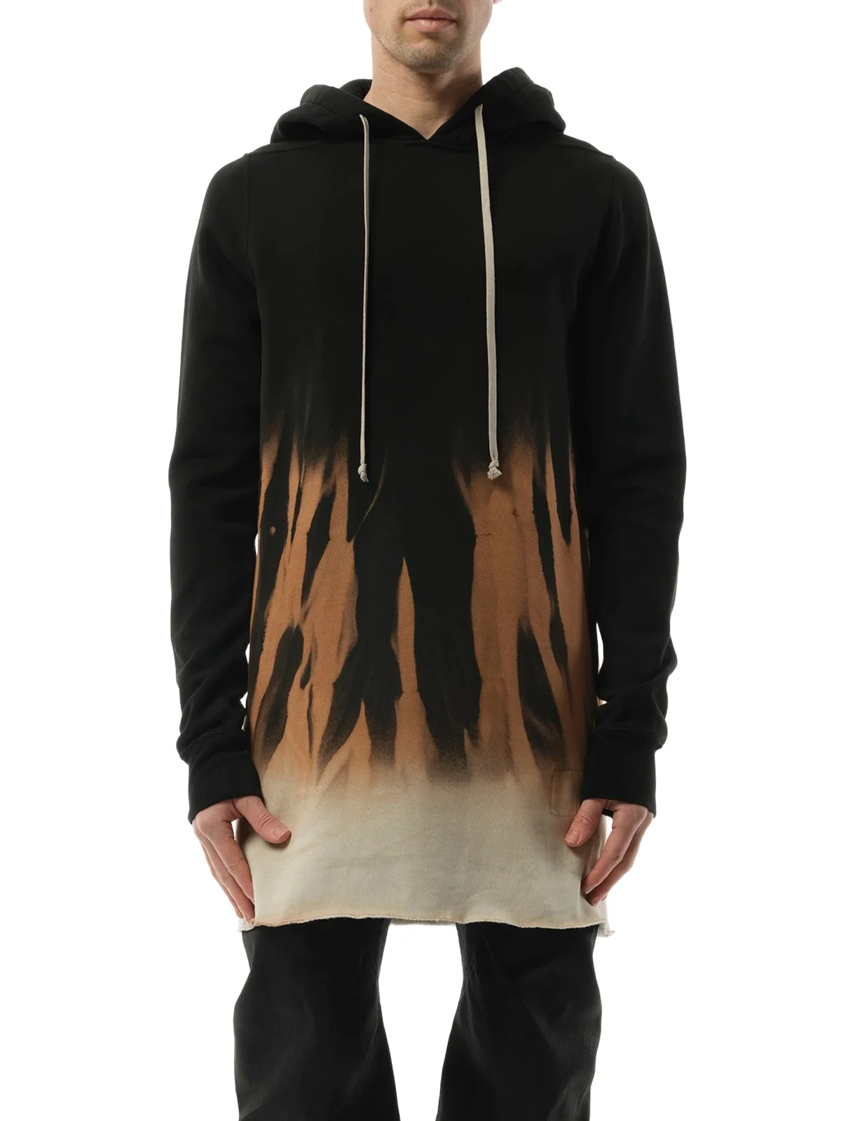 RICK OWENS DRKSHDW Drawstring Hoodie in Black/terra