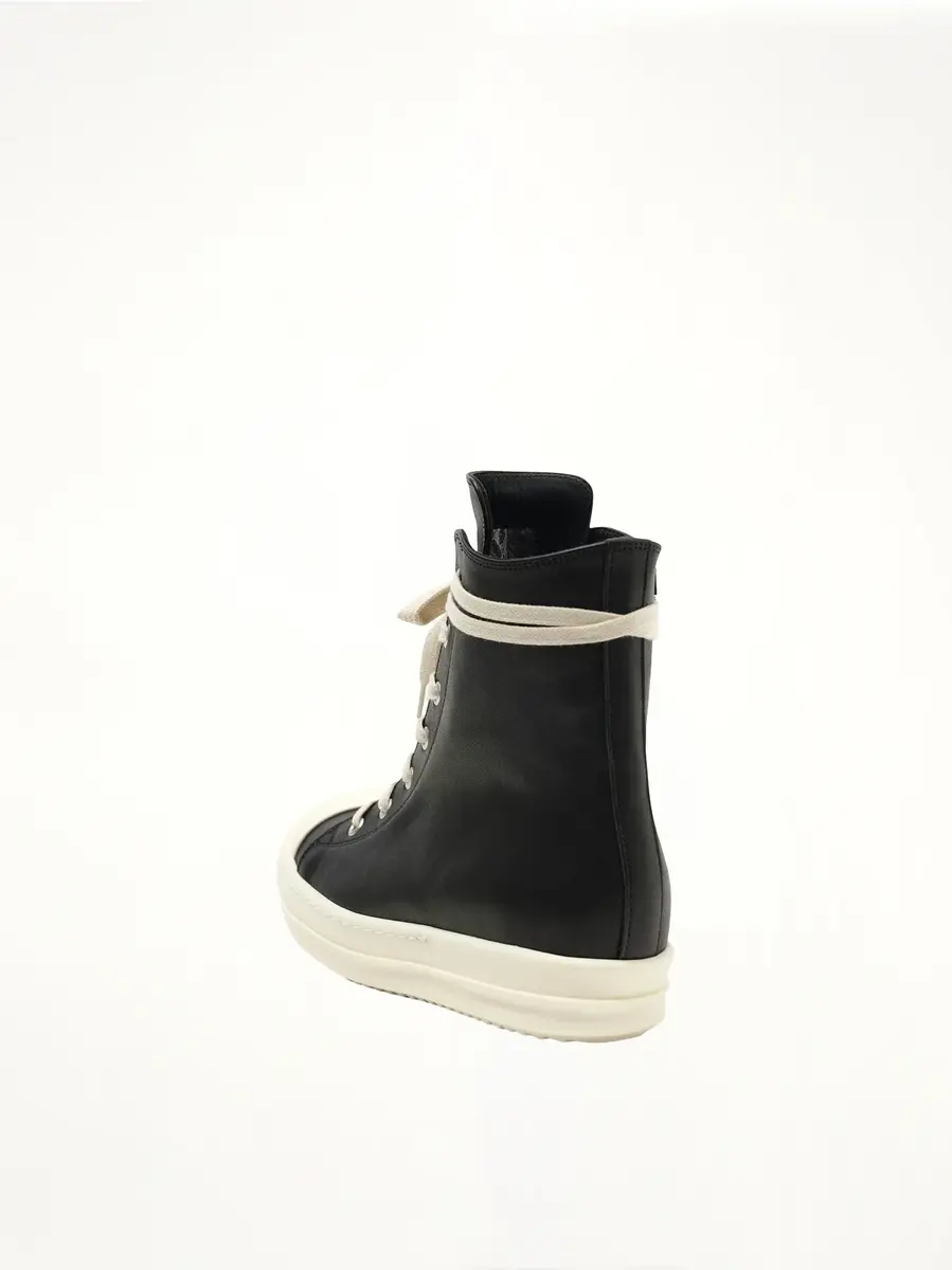 Rick Owens Washed Calf Sneaker in Black/milk | Thumbnail 2 Rick Owens Washed Calf Sneaker in Black/milk | Thumbnail 2