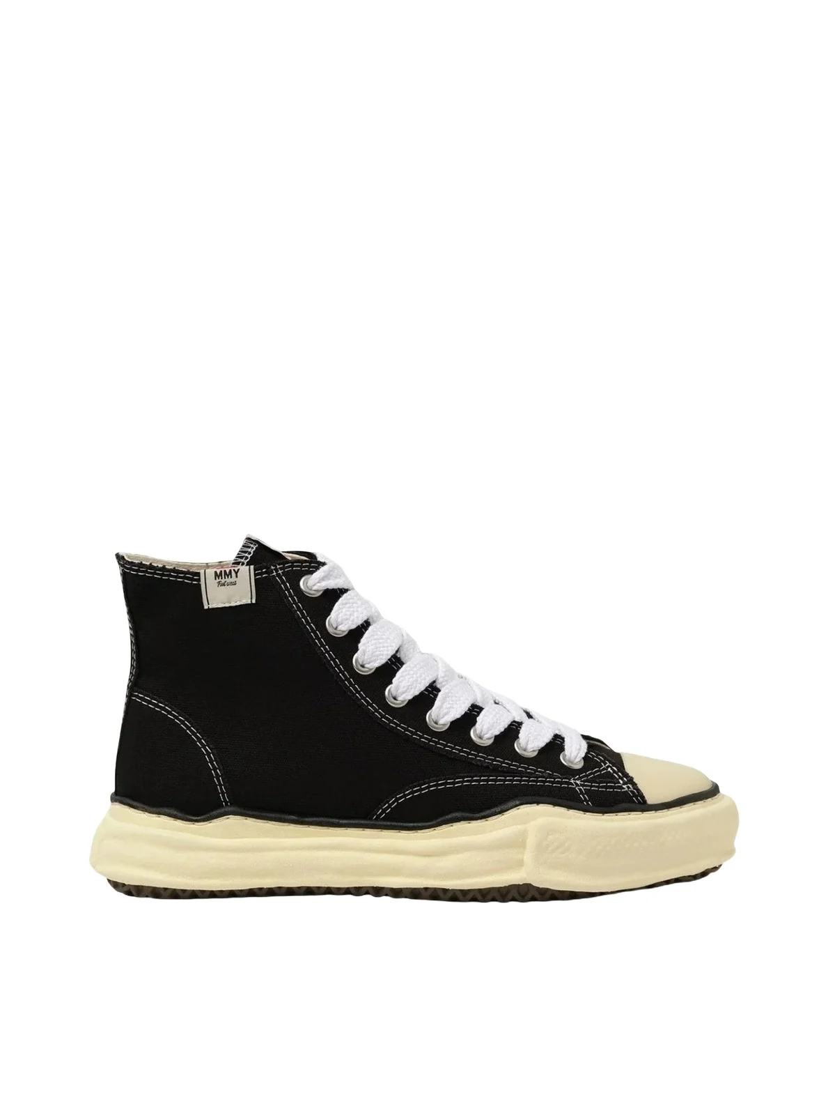 Maison MIHARA YASUHIRO Peterson OG Vintage High Top Sneaker in Black/white