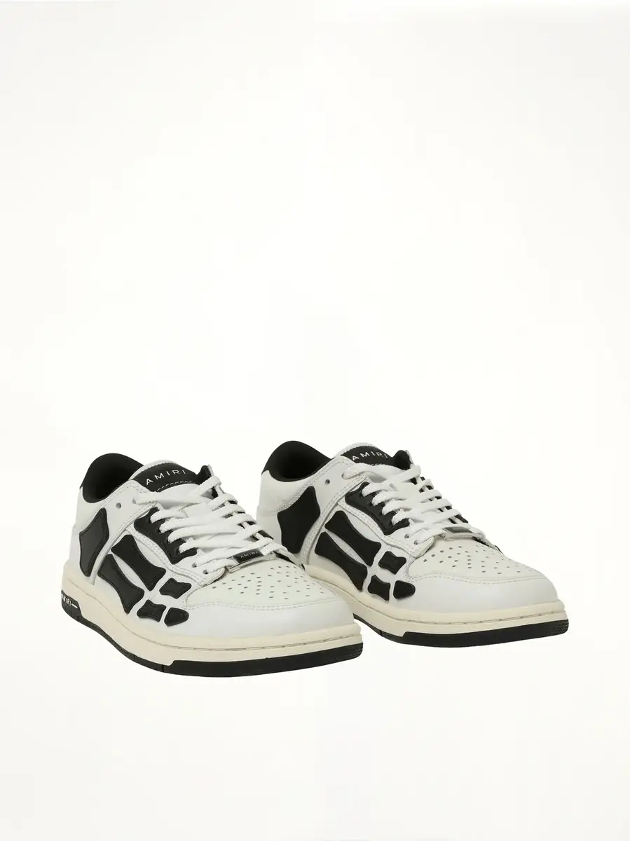 AMIRI Skeleton Low Top Sneaker in White/black | Thumbnail 3 AMIRI Skeleton Low Top Sneaker in White/black | Thumbnail 3