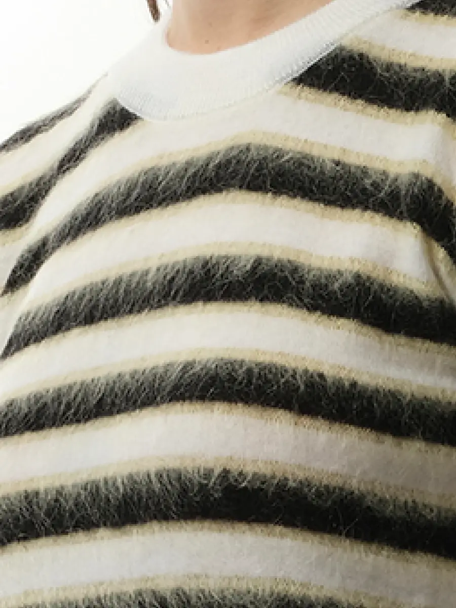 Marni Mohair Stripe Sweater in Light Alabaster White | Thumbnail 2 Marni Mohair Stripe Sweater in Light Alabaster White | Thumbnail 2