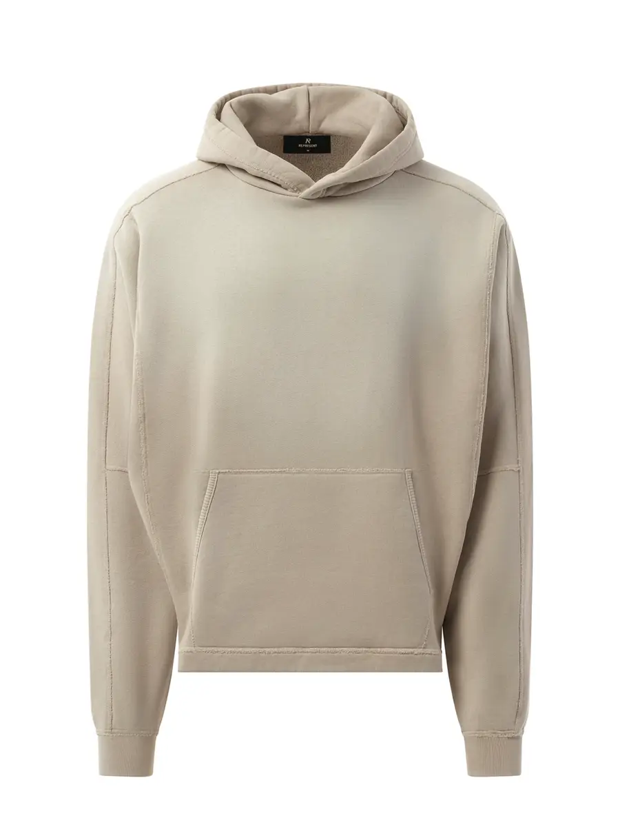 Represent Step Hem Hoodie in Oat | Thumbnail 3 Represent Step Hem Hoodie in Oat | Thumbnail 3