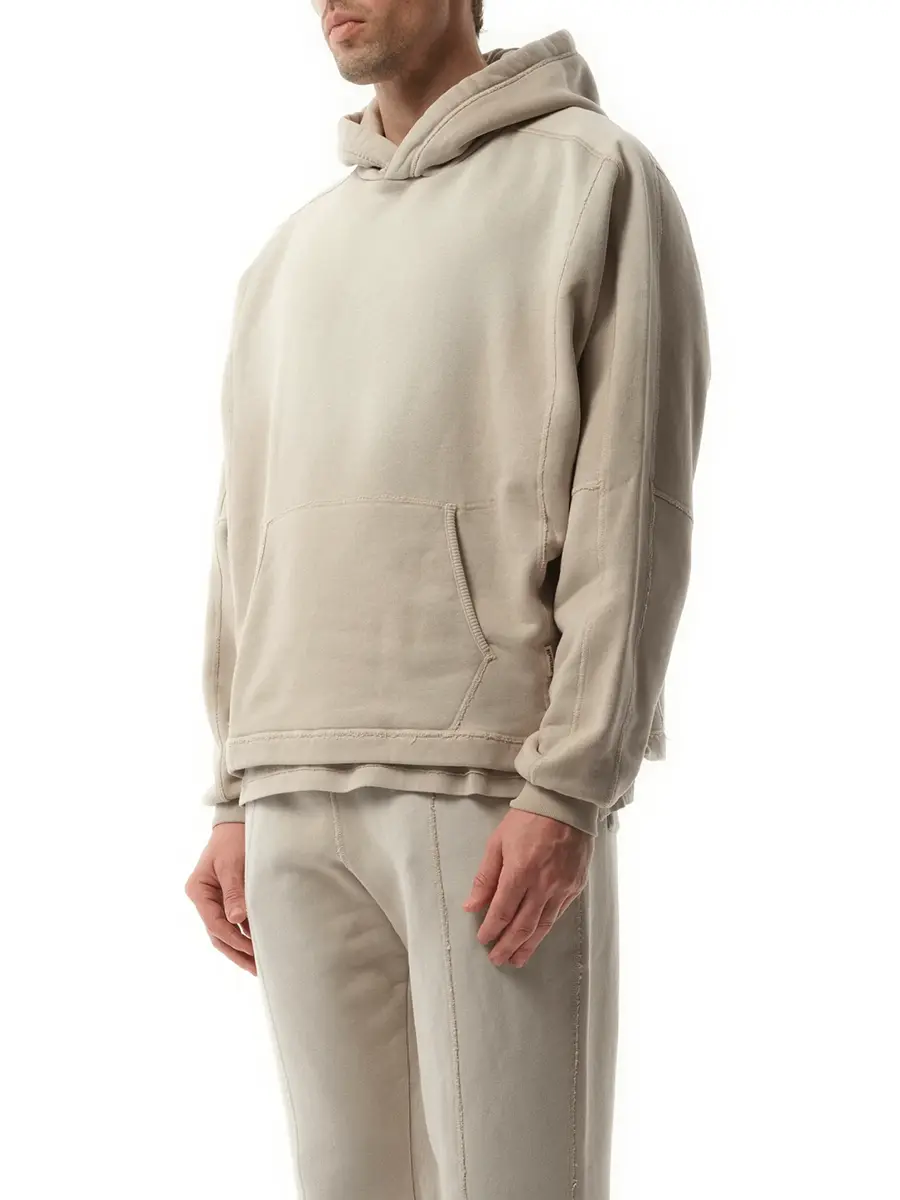 Represent Step Hem Hoodie in Oat | Thumbnail 5 Represent Step Hem Hoodie in Oat | Thumbnail 5