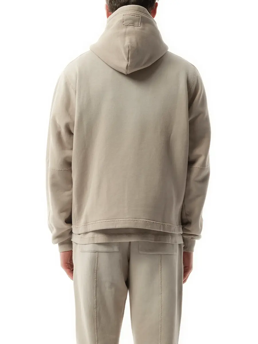Represent Step Hem Hoodie in Oat | Thumbnail 6 Represent Step Hem Hoodie in Oat | Thumbnail 6