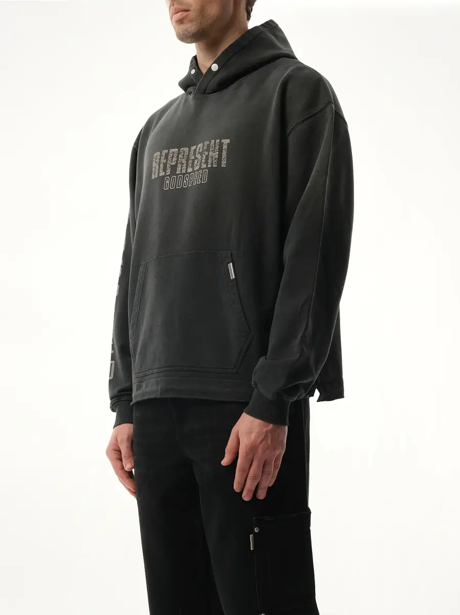 Represent Godspeed Hoodie in Aged Black | Thumbnail 5 Represent Godspeed Hoodie in Aged Black | Thumbnail 5