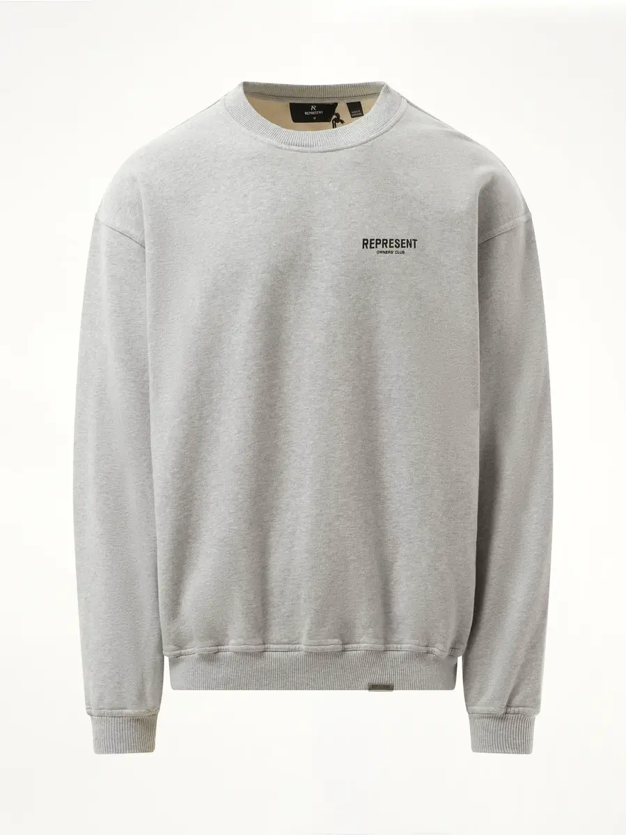 Represent Represent Owners Club Sweatshirt in Ash Grey/black | Thumbnail 3 Represent Represent Owners Club Sweatshirt in Ash Grey/black | Thumbnail 3