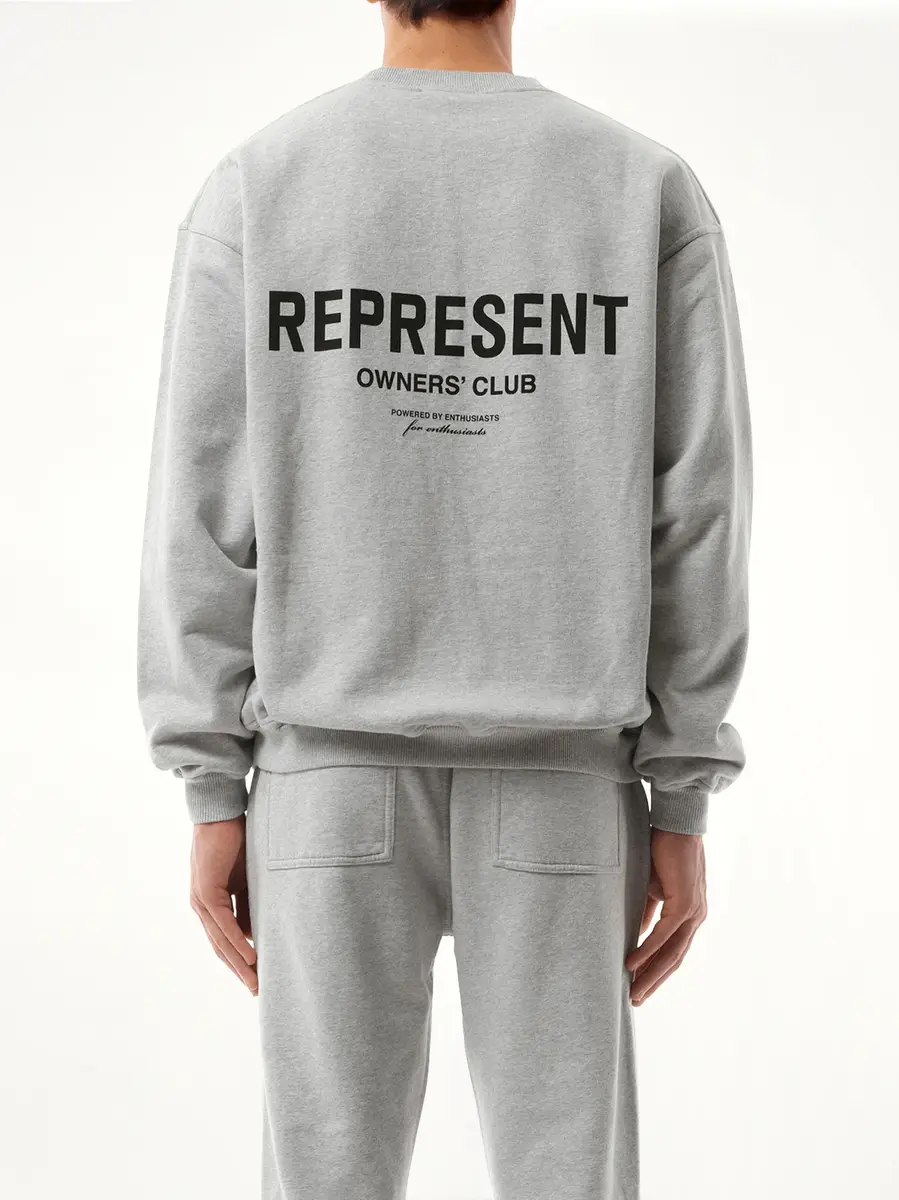 Represent Represent Owners Club Sweatshirt in Ash Grey/black | Thumbnail 6 Represent Represent Owners Club Sweatshirt in Ash Grey/black | Thumbnail 6