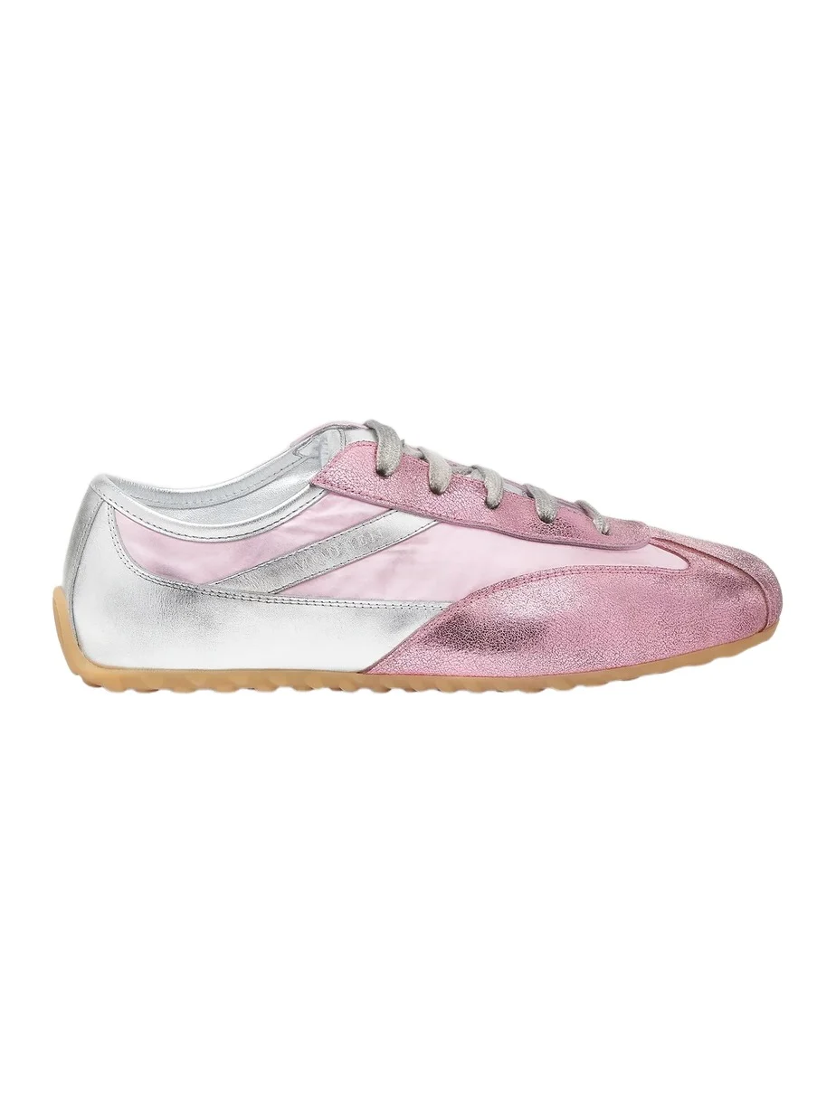 Alexander McQueen Women's Boxe Metallic Leather Low-Top Sneakers