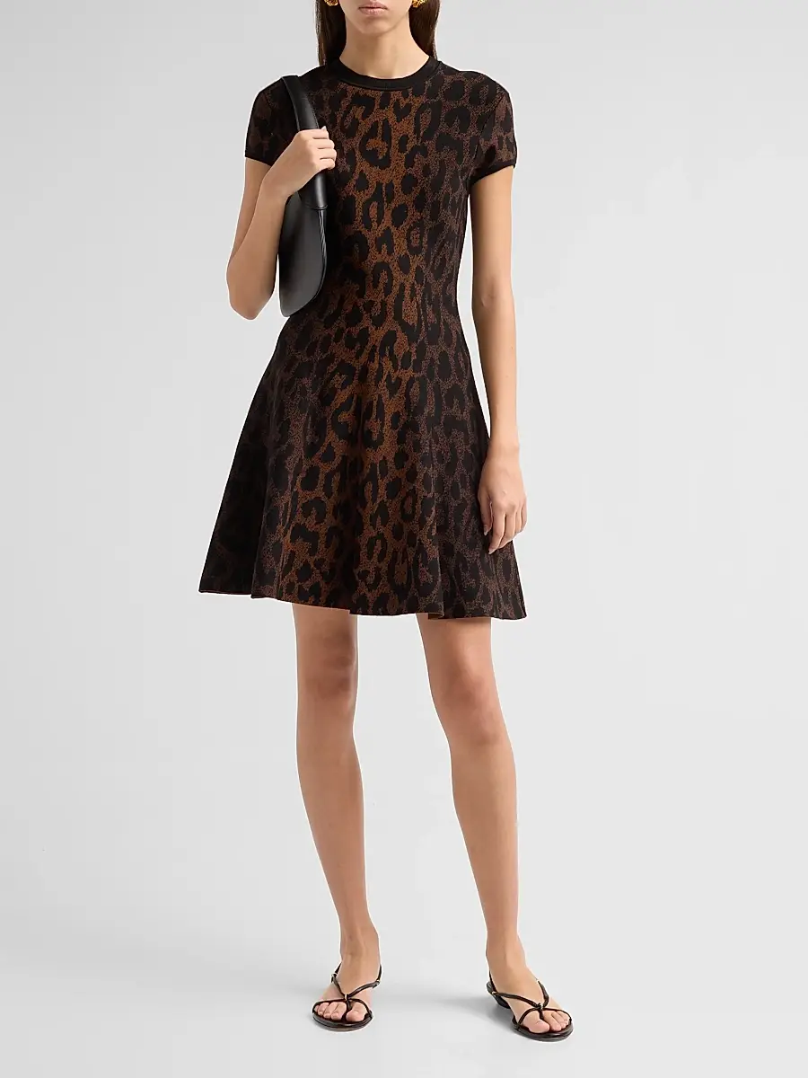 Milly Women's Honor Leopard Mini Dress | Thumbnail 2 Milly Women's Honor Leopard Mini Dress | Thumbnail 2