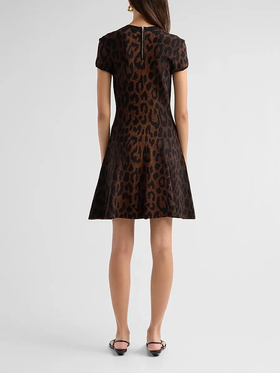 Milly Women's Honor Leopard Mini Dress | Thumbnail 3 Milly Women's Honor Leopard Mini Dress | Thumbnail 3