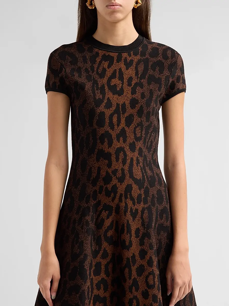 Milly Women's Honor Leopard Mini Dress | Thumbnail 5 Milly Women's Honor Leopard Mini Dress | Thumbnail 5