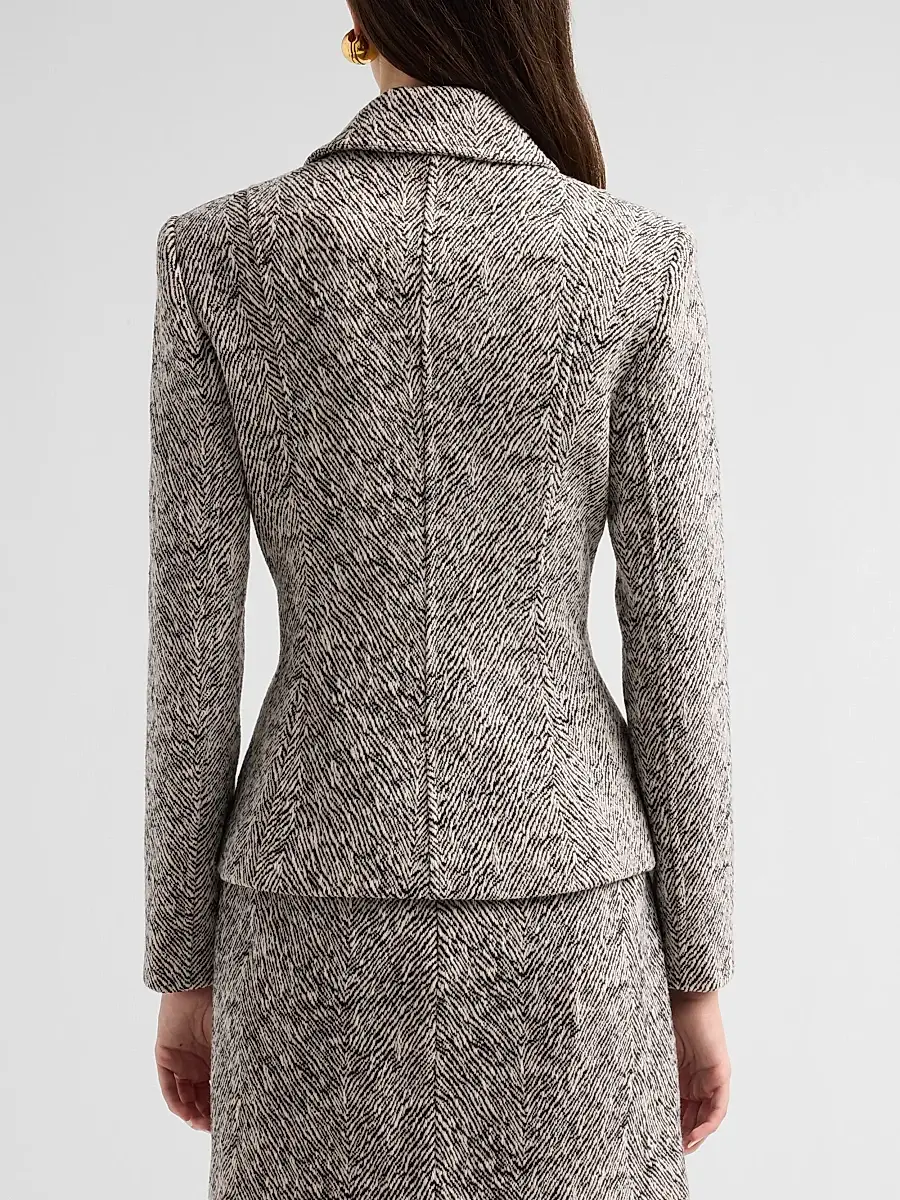 Milly Women's Esme Herringbone Structured Jacket | Thumbnail 3 Milly Women's Esme Herringbone Structured Jacket | Thumbnail 3
