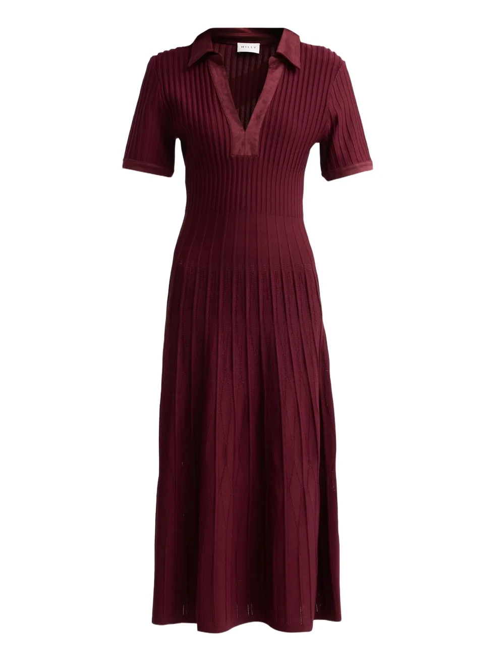 Women's Dylan Johnny-Collar Ribbed Midi Dress