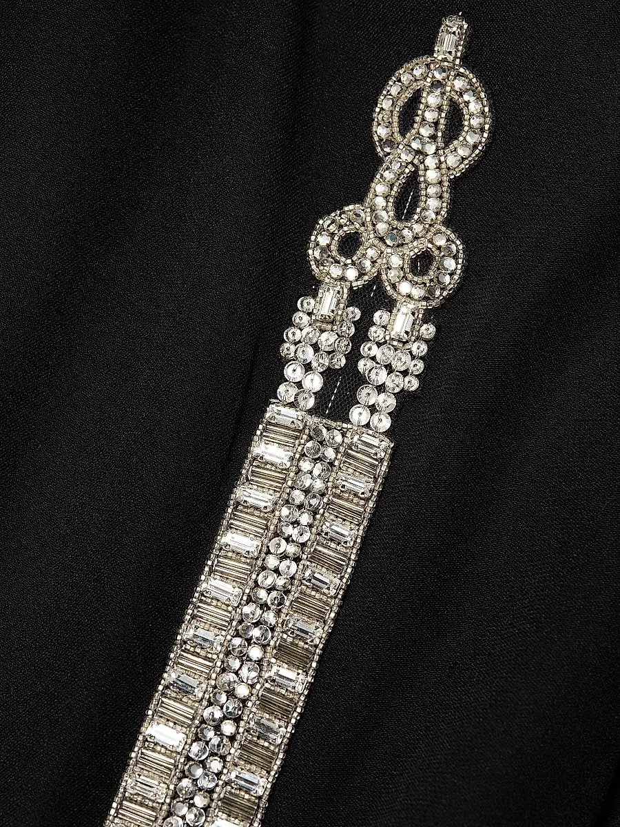 Reem Acra Women's Crêpe Crystal Detail Column Gown | Thumbnail 7 Reem Acra Women's Crêpe Crystal Detail Column Gown | Thumbnail 7