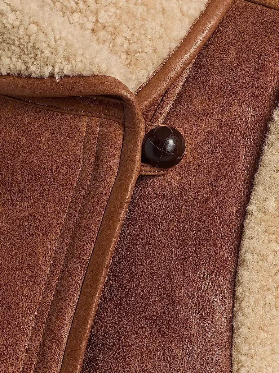 Isabel Marant Women's Alime Leather & Shearling Vest - Cognac | Thumbnail 7