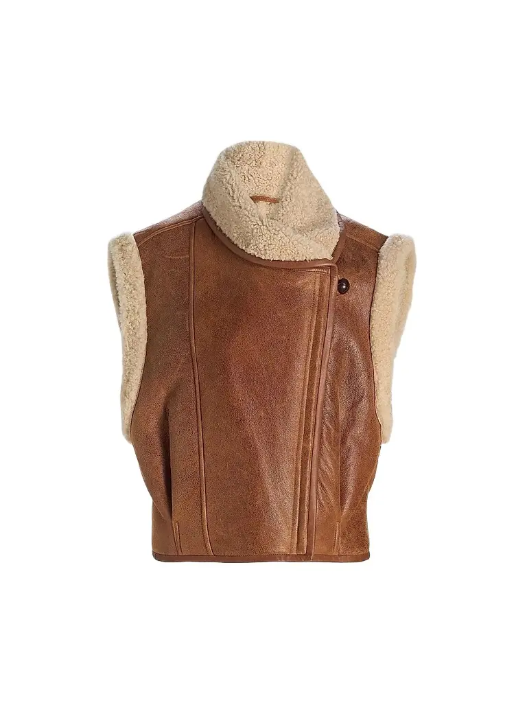Isabel Marant Women's Alime Leather & Shearling Vest | Image 1 Isabel Marant Women's Alime Leather & Shearling Vest | Image 1