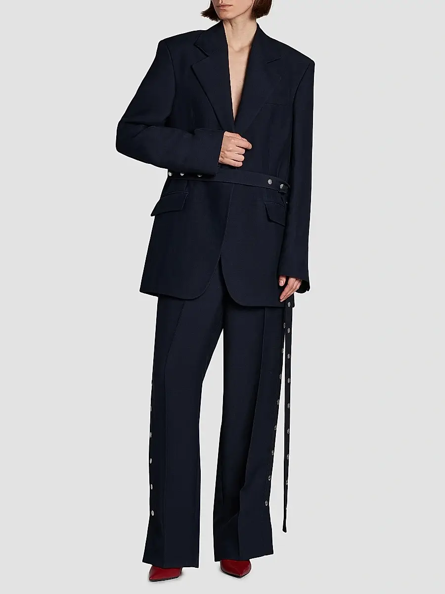 Stella McCartney Women's Stud-Belted Oversized Blazer | Thumbnail 2 Stella McCartney Women's Stud-Belted Oversized Blazer | Thumbnail 2