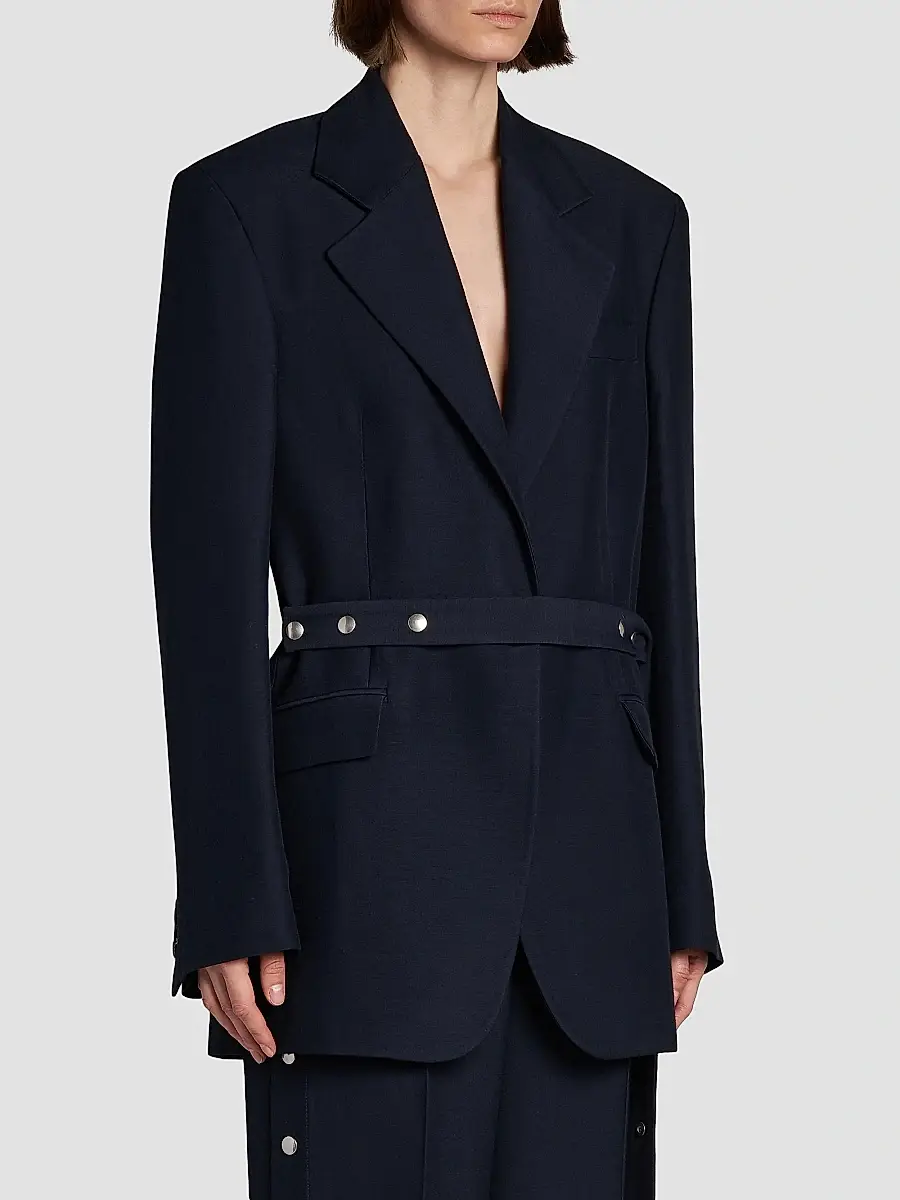 Stella McCartney Women's Stud-Belted Oversized Blazer | Thumbnail 4 Stella McCartney Women's Stud-Belted Oversized Blazer | Thumbnail 4