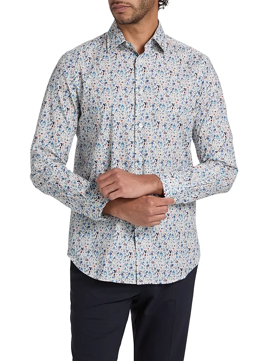 Paul Smith Men's Floral Cotton Regular-Fit Shirt | Thumbnail 3