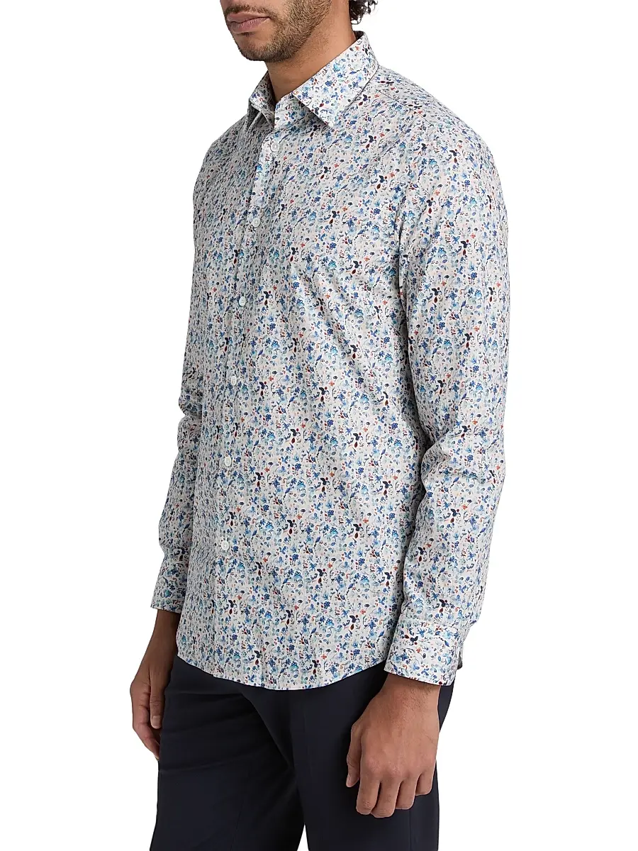 Paul Smith Men's Floral Cotton Regular-Fit Shirt | Thumbnail 4