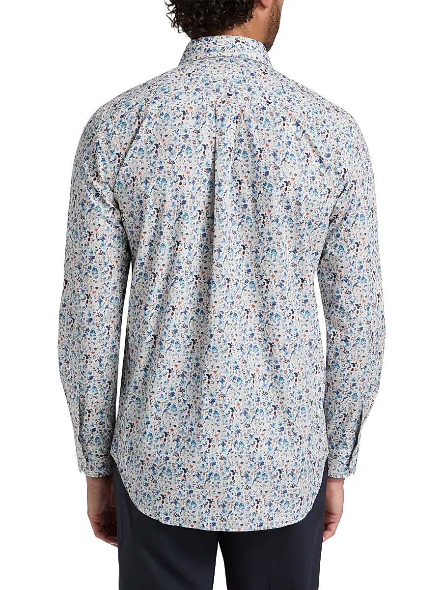 Paul Smith Men's Floral Cotton Regular-Fit Shirt | Thumbnail 5