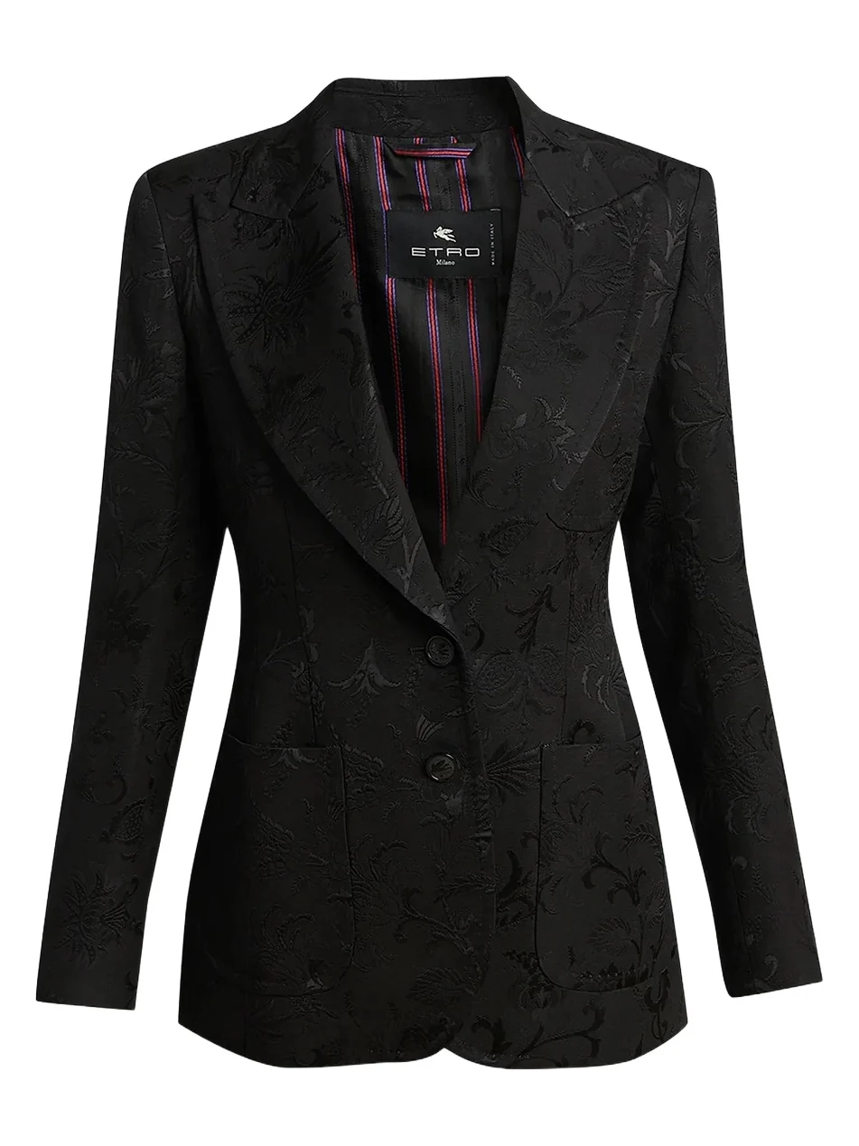 Women's Paisley Jacquard Two-Button Blazer Women's Paisley Jacquard Two-Button Blazer