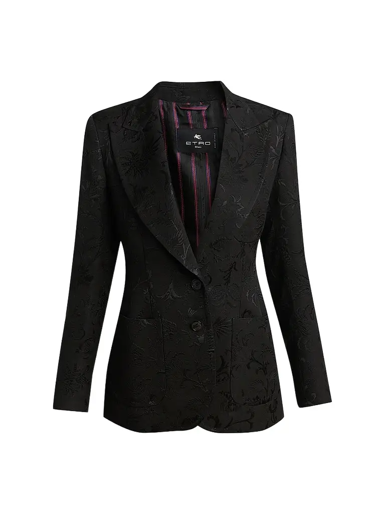Women's Paisley Jacquard Two-Button Blazer Women's Paisley Jacquard Two-Button Blazer