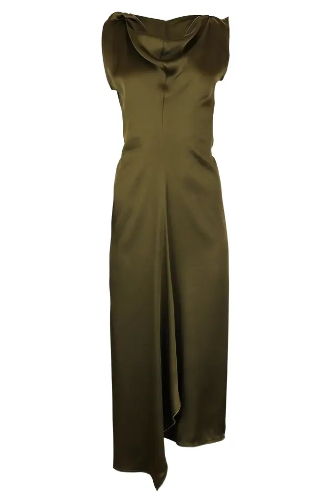 Victoria Beckham Draped Tailored Midi Dress | Image 1 Victoria Beckham Draped Tailored Midi Dress | Image 1