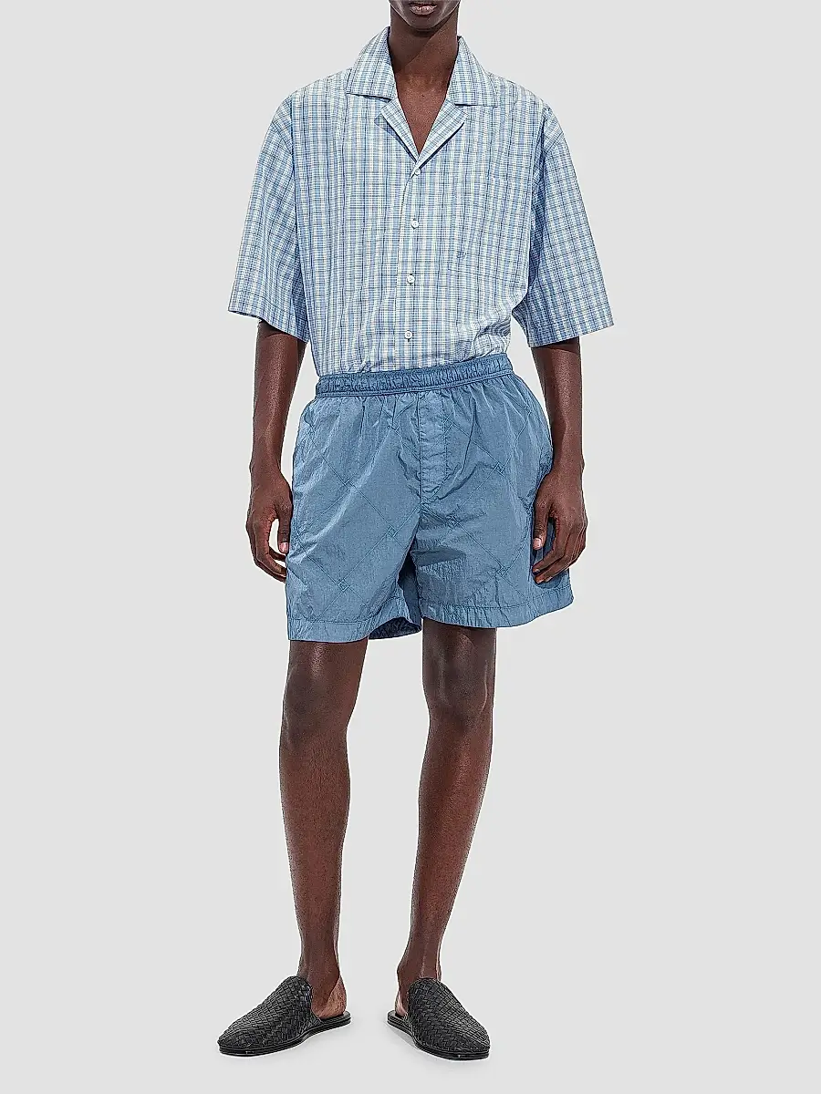 Bottega Veneta Men's Intrecciato Crinkled Swim Shorts | Thumbnail 2 Bottega Veneta Men's Intrecciato Crinkled Swim Shorts | Thumbnail 2