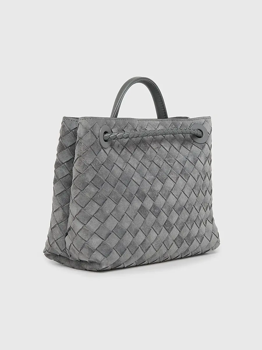 Bottega Veneta Women's Andiamo Small Intrecciato-Suede Top Handle Bag | Thumbnail 2 Bottega Veneta Women's Andiamo Small Intrecciato-Suede Top Handle Bag | Thumbnail 2