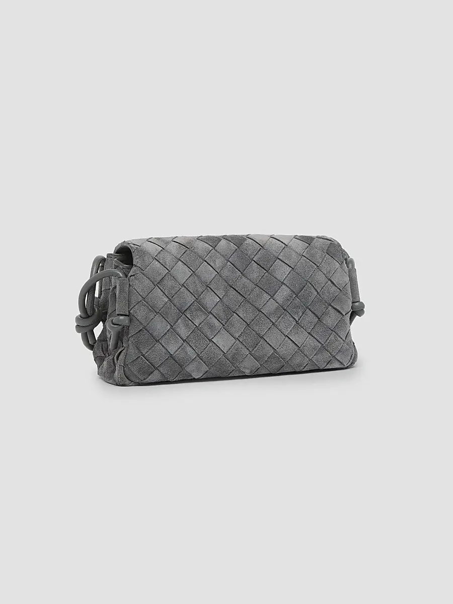 Bottega Veneta Women's Notturno Intrecciato Suede Pouch | Thumbnail 3 Bottega Veneta Women's Notturno Intrecciato Suede Pouch | Thumbnail 3