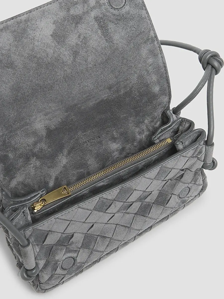 Bottega Veneta Women's Notturno Intrecciato Suede Pouch | Thumbnail 4 Bottega Veneta Women's Notturno Intrecciato Suede Pouch | Thumbnail 4