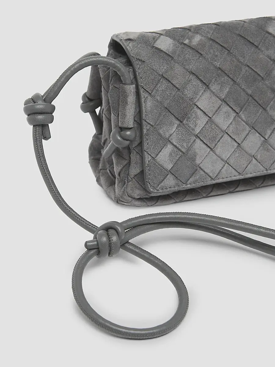 Bottega Veneta Women's Notturno Intrecciato Suede Pouch | Thumbnail 6 Bottega Veneta Women's Notturno Intrecciato Suede Pouch | Thumbnail 6