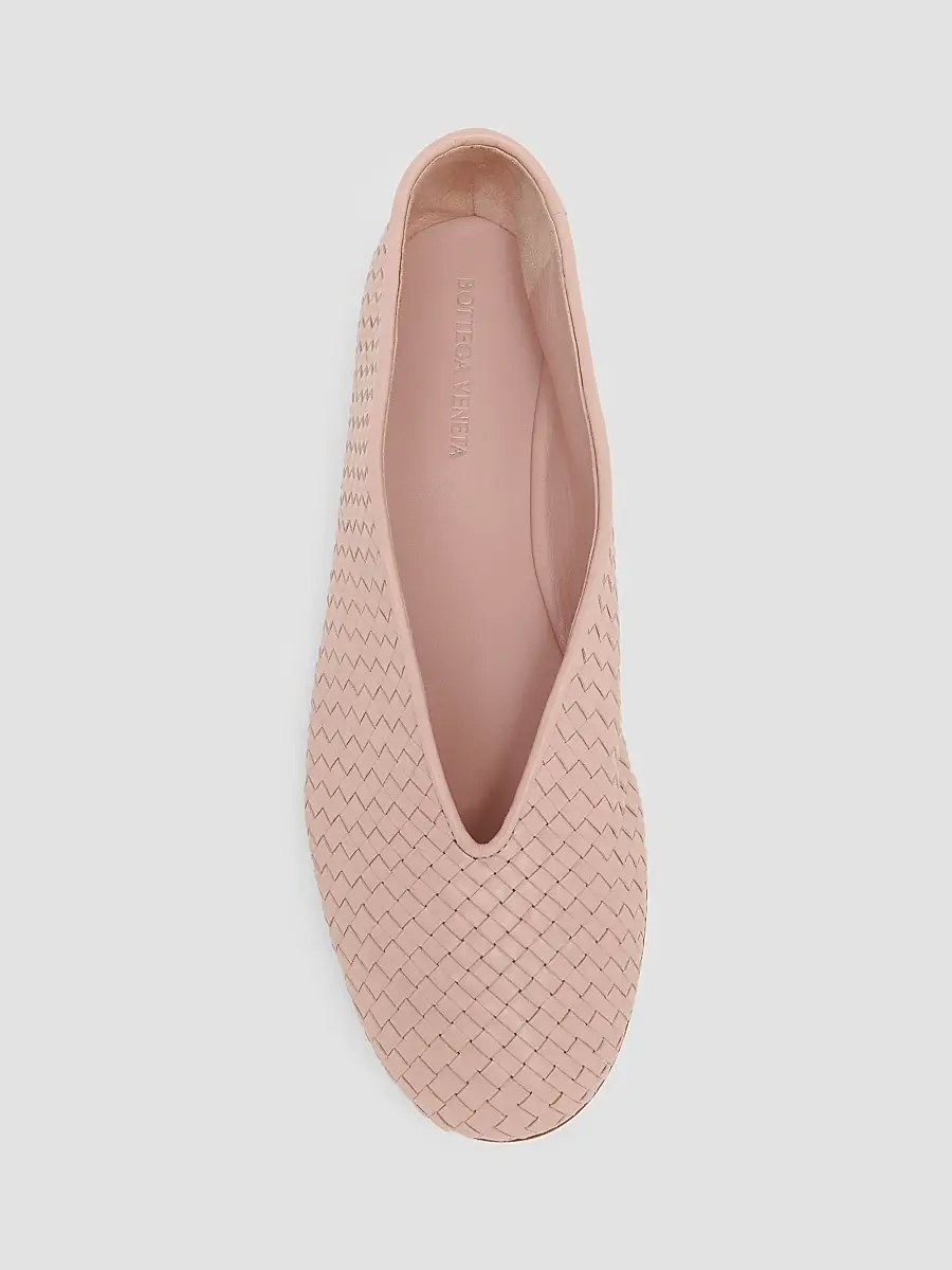 Bottega Veneta Women's Rosa Intrecciato Leather Flats | Thumbnail 3 Bottega Veneta Women's Rosa Intrecciato Leather Flats | Thumbnail 3