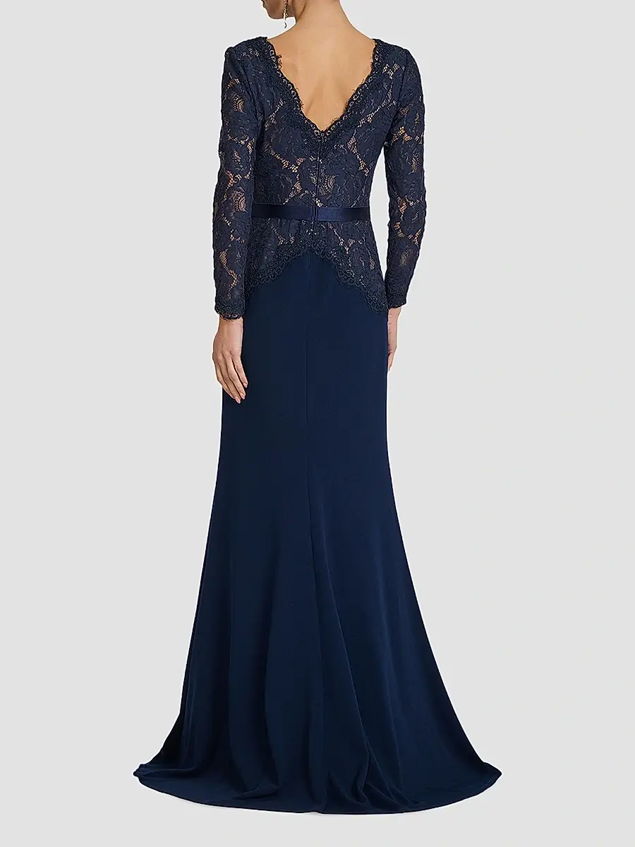 Tadashi Shoji Women's Corwin Embroidered Illusion Gown | Thumbnail 3