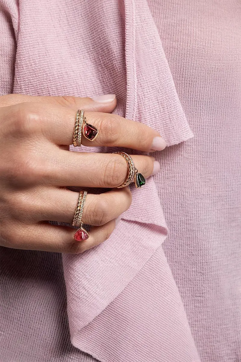 CLARA CHEHAB Diamond Pink Tourmaline Liberté Torsade Ring | Thumbnail 2 CLARA CHEHAB Diamond Pink Tourmaline Liberté Torsade Ring | Thumbnail 2