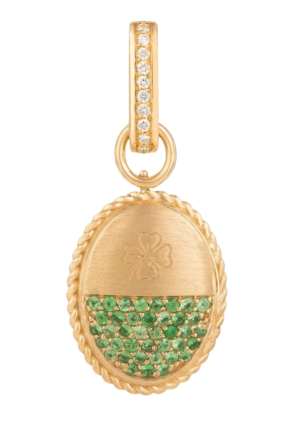 Green Tsavorite Diamond Medium Liberté Rope Charm Green Tsavorite Diamond Medium Liberté Rope Charm