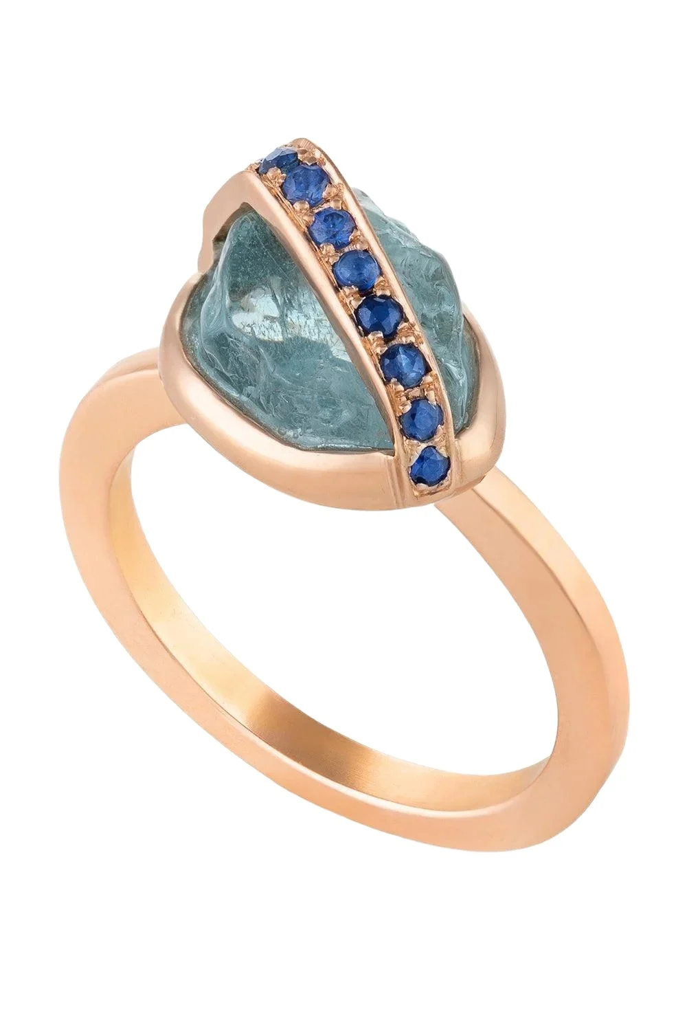Sapphire Aquamarine Small Elemental Ring Sapphire Aquamarine Small Elemental Ring