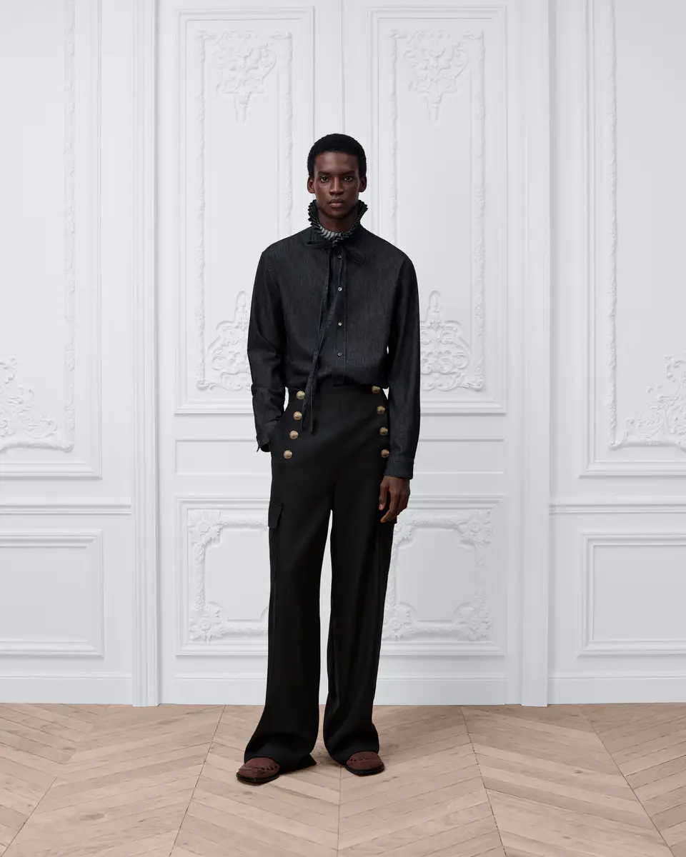 Dior Shirt with Pleated Stand Collar, Comfortable Fit | Thumbnail 3 Dior Shirt with Pleated Stand Collar, Comfortable Fit | Thumbnail 3