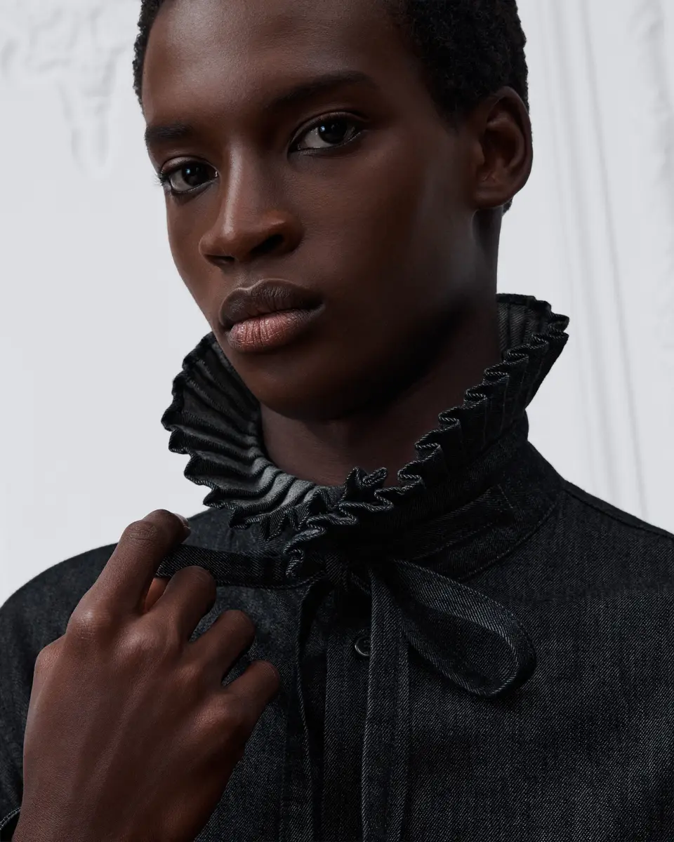 Dior Shirt with Pleated Stand Collar, Comfortable Fit | Thumbnail 5 Dior Shirt with Pleated Stand Collar, Comfortable Fit | Thumbnail 5