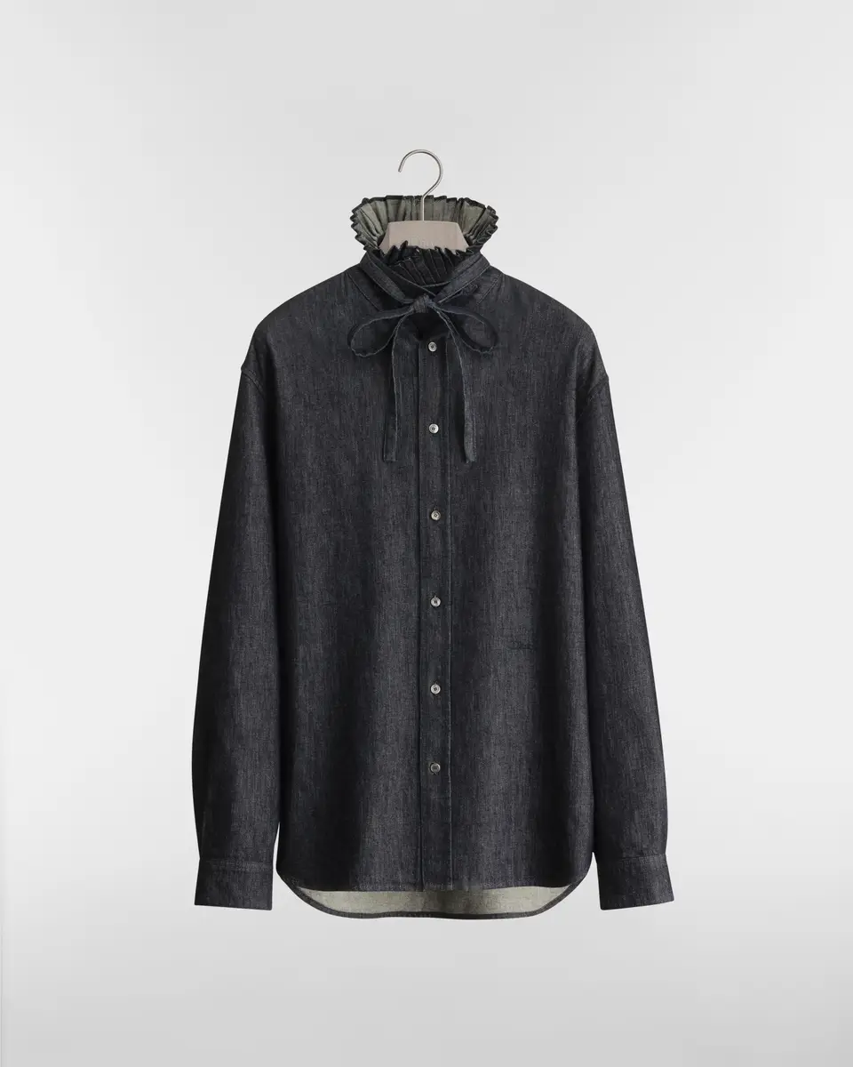 Dior Shirt with Pleated Stand Collar, Comfortable Fit | Thumbnail 6 Dior Shirt with Pleated Stand Collar, Comfortable Fit | Thumbnail 6