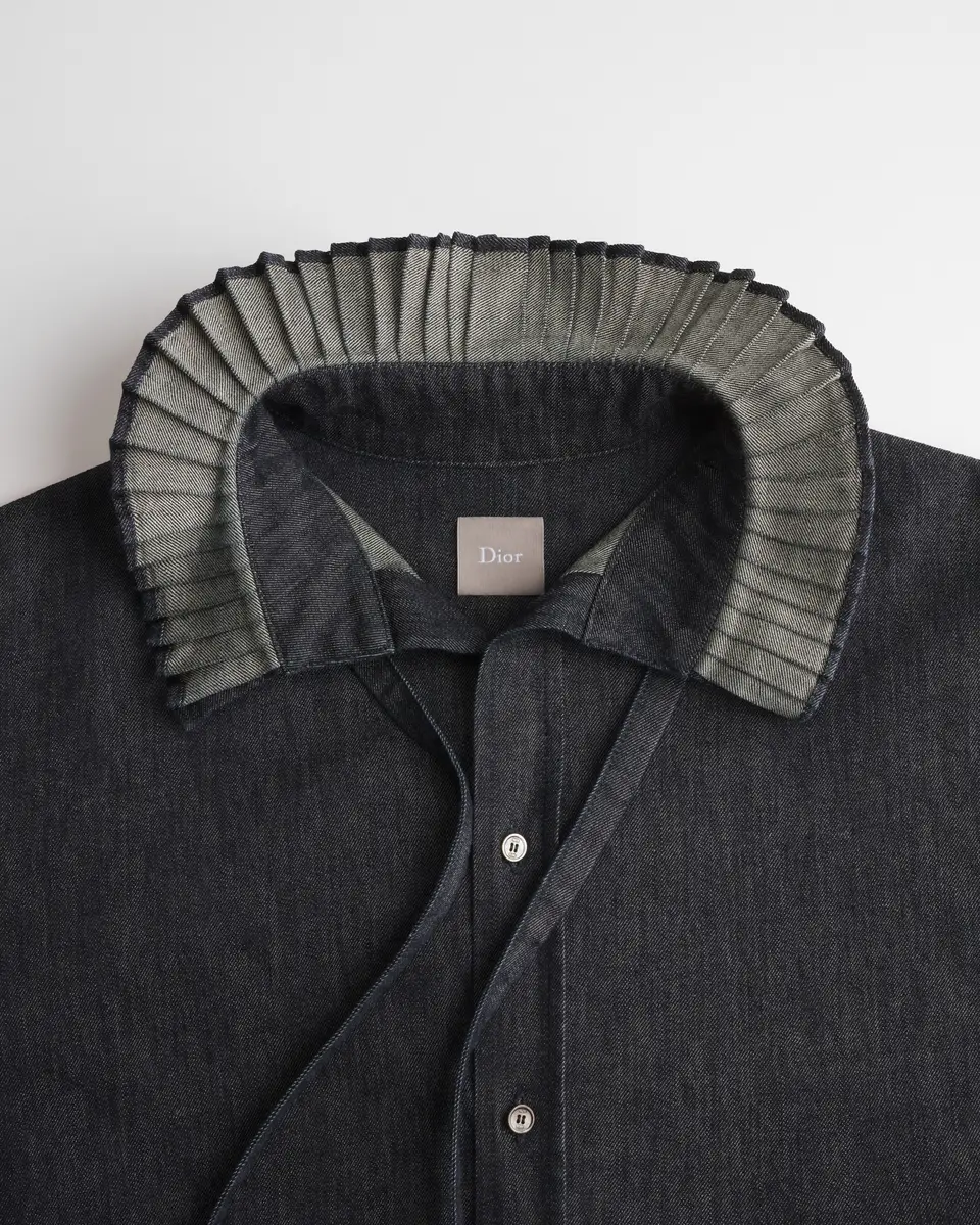Dior Shirt with Pleated Stand Collar, Comfortable Fit | Thumbnail 9 Dior Shirt with Pleated Stand Collar, Comfortable Fit | Thumbnail 9